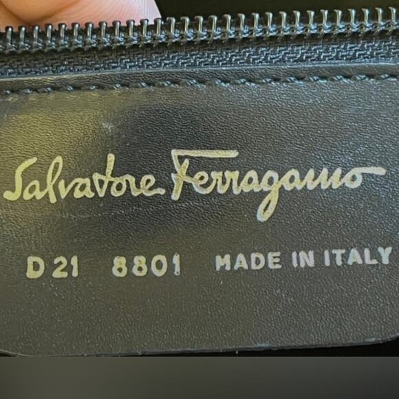 Salvatore Ferragamo Black Nylon Shoulder Bag with Chain Strap MSRP $460 EUC - Picture 9 of 13